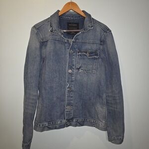 All Saints Womens Blue Oversized Denim Trucker  Nika Jacket Outerwear Large Note